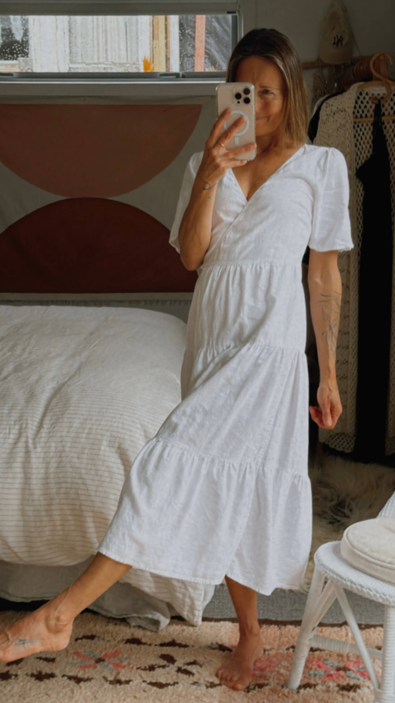 GLASSONS // Wrap Dress // White Cotton // Size 8