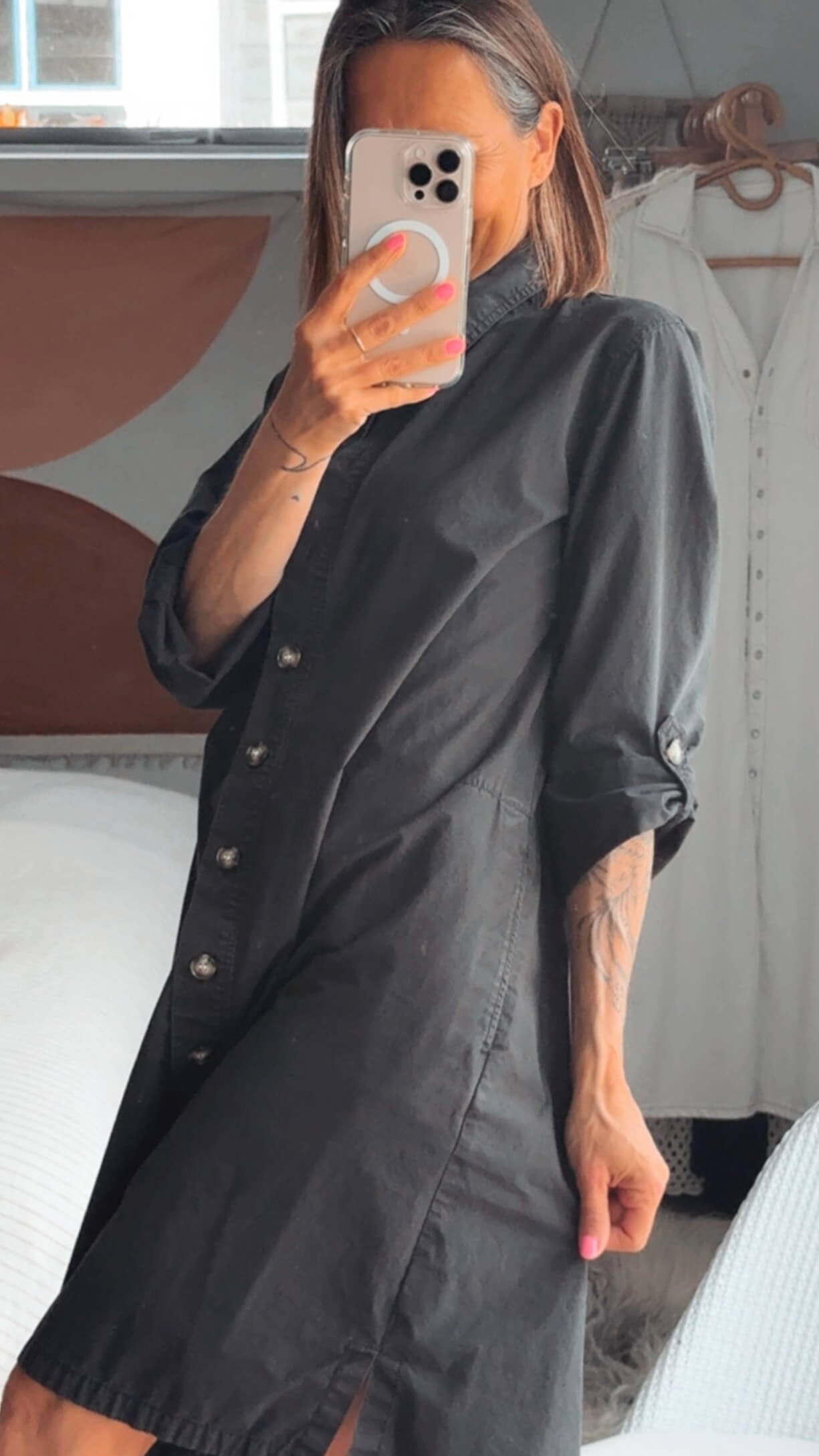 TRENERY // Shirt Dress // Black // Size 12
