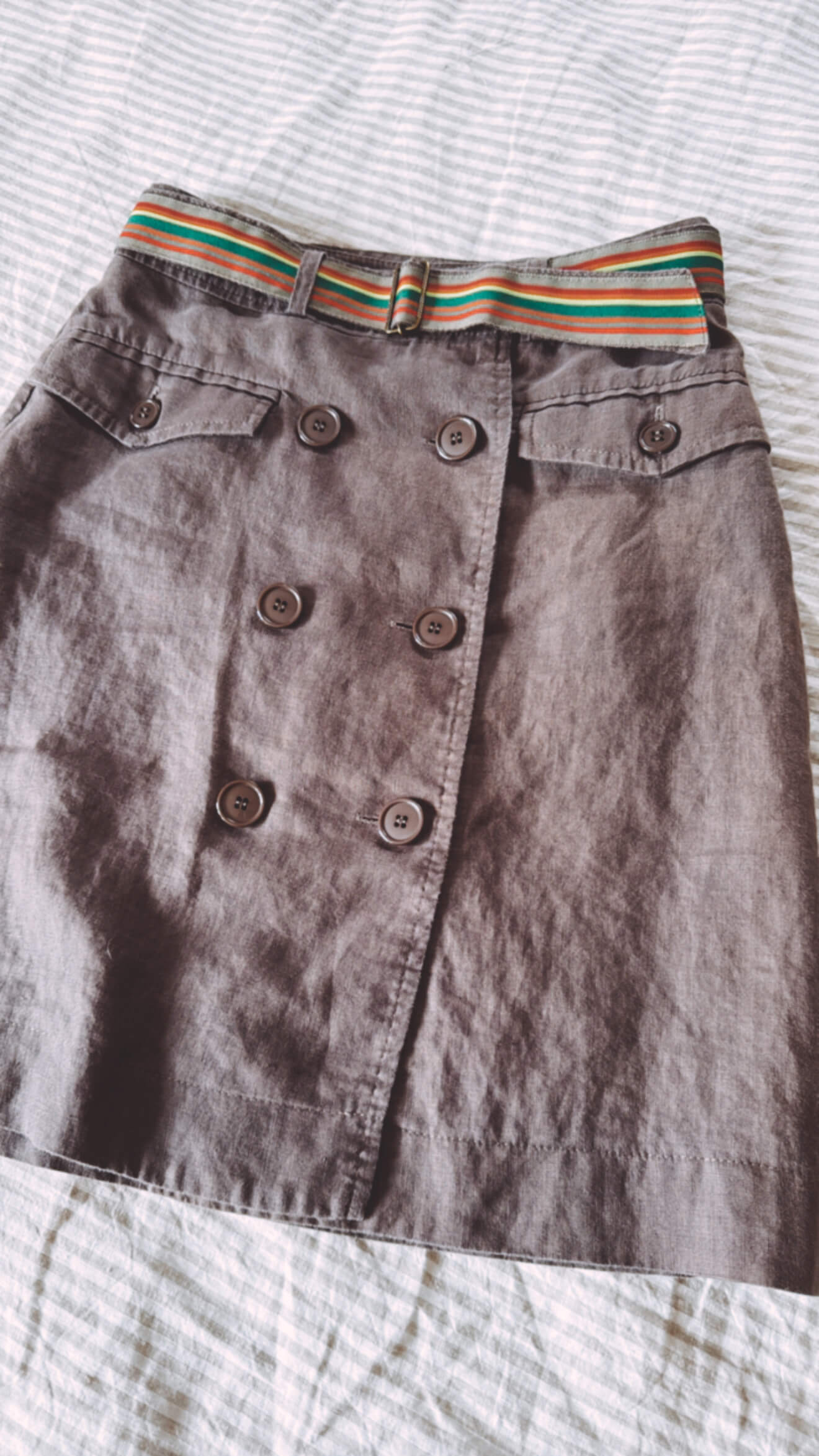 KATE SYLVESTER Linen Army Skirt // XS