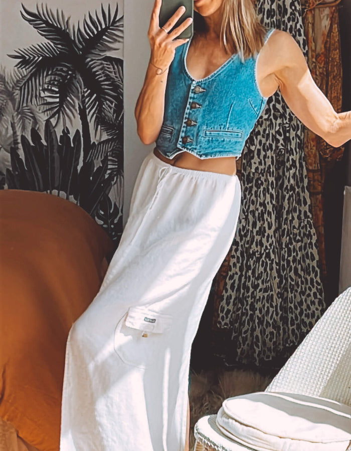 ROLLA'S // Dallas Vest // Chloe Recycled // Mid-Vintage Blue