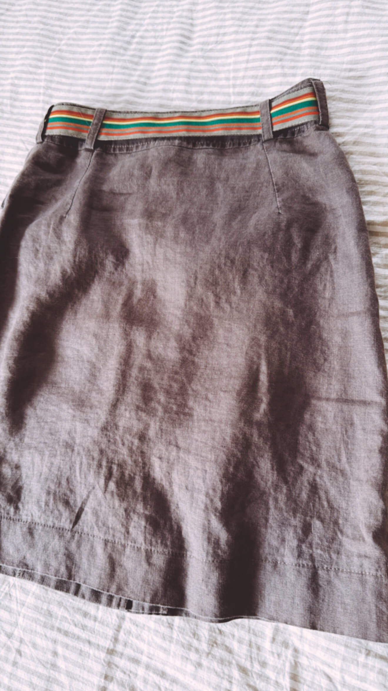 KATE SYLVESTER Linen Army Skirt // XS