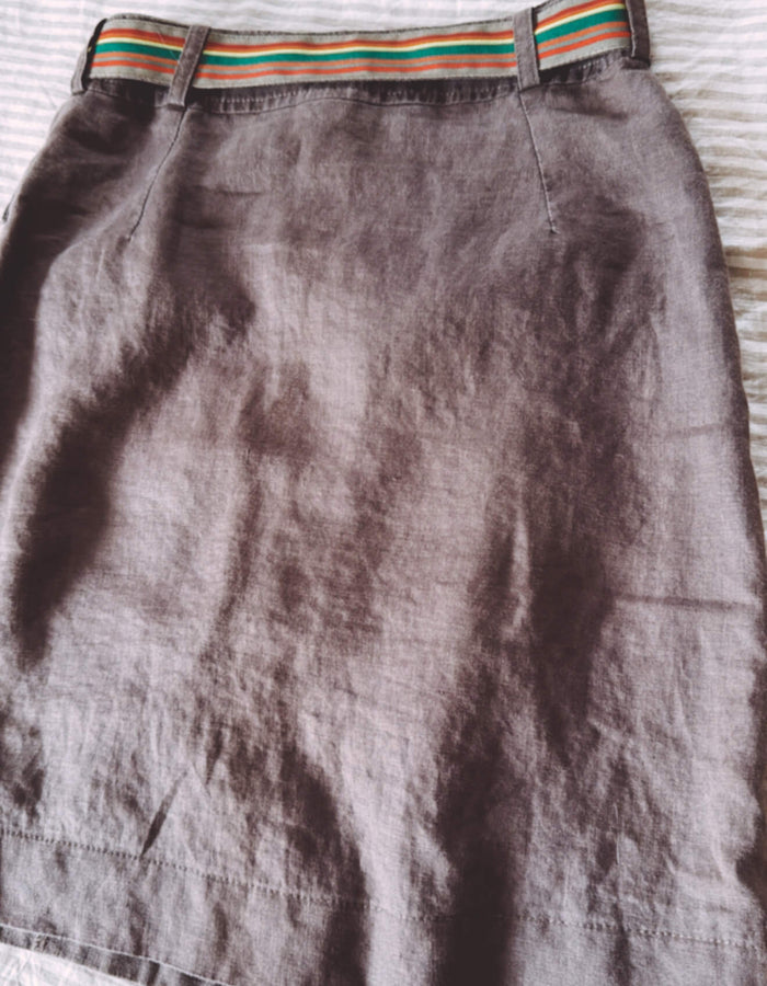 KATE SYLVESTER Linen Army Skirt // XS