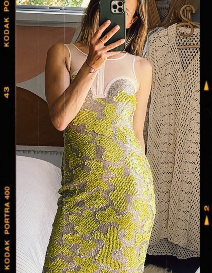RACHEL GILBERT // Sequin Beaded Dress // Size 1 (8)