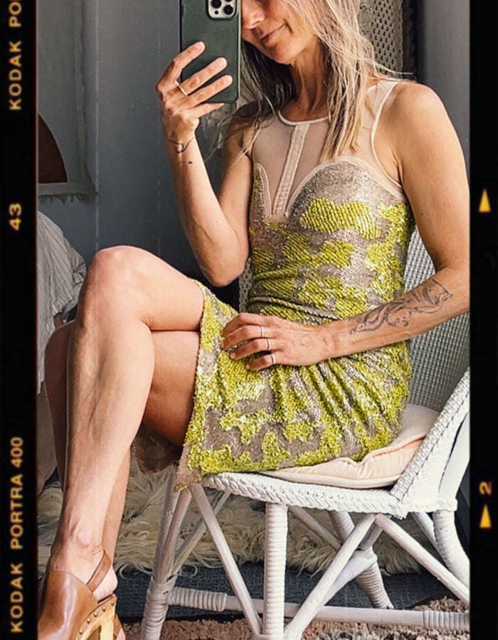 RACHEL GILBERT // Sequin Beaded Dress // Size 1 (8)
