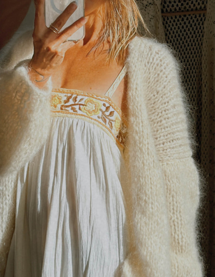 WORN + WILDER // Be Wilder // Mohair Cardi // Cream