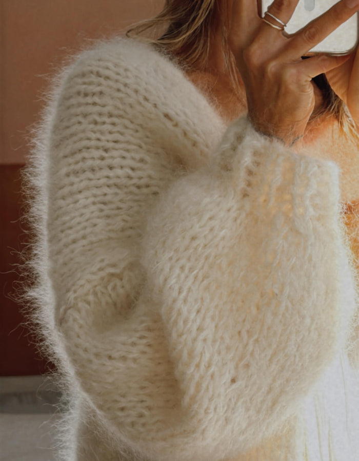 WORN + WILDER // Be Wilder // Mohair Cardi // Cream