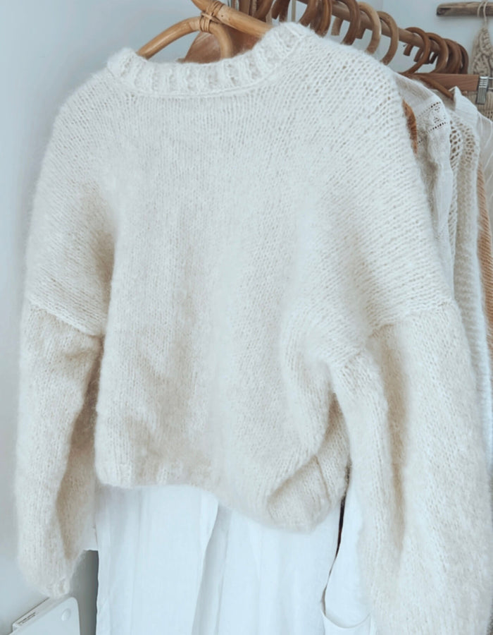 WORN + WILDER // The Cropped Cardi // Cream Mohair // Free Size