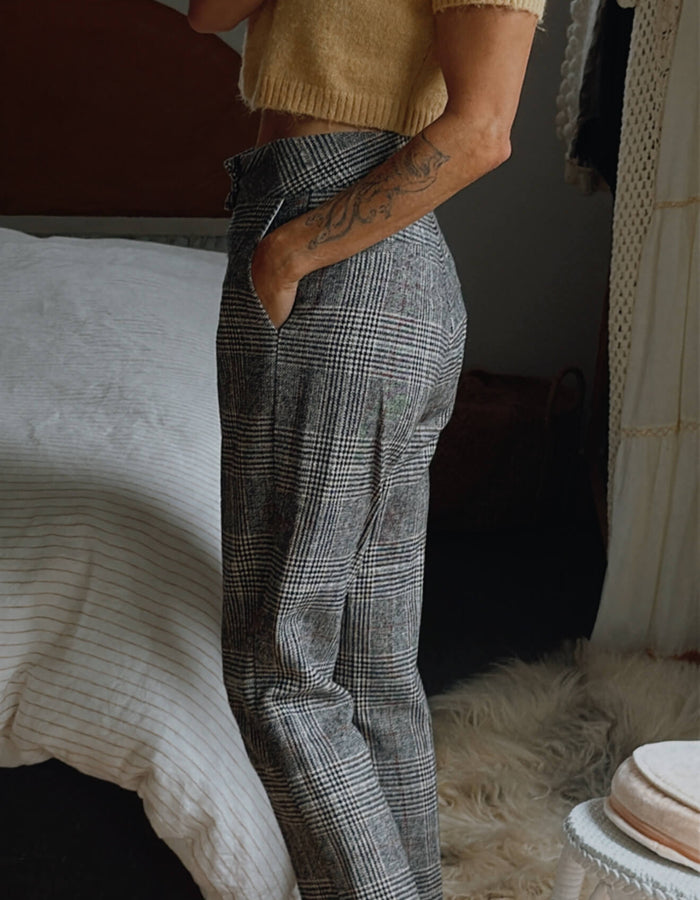 SILENCE WAS // Woollen Checked Pants // Size 8