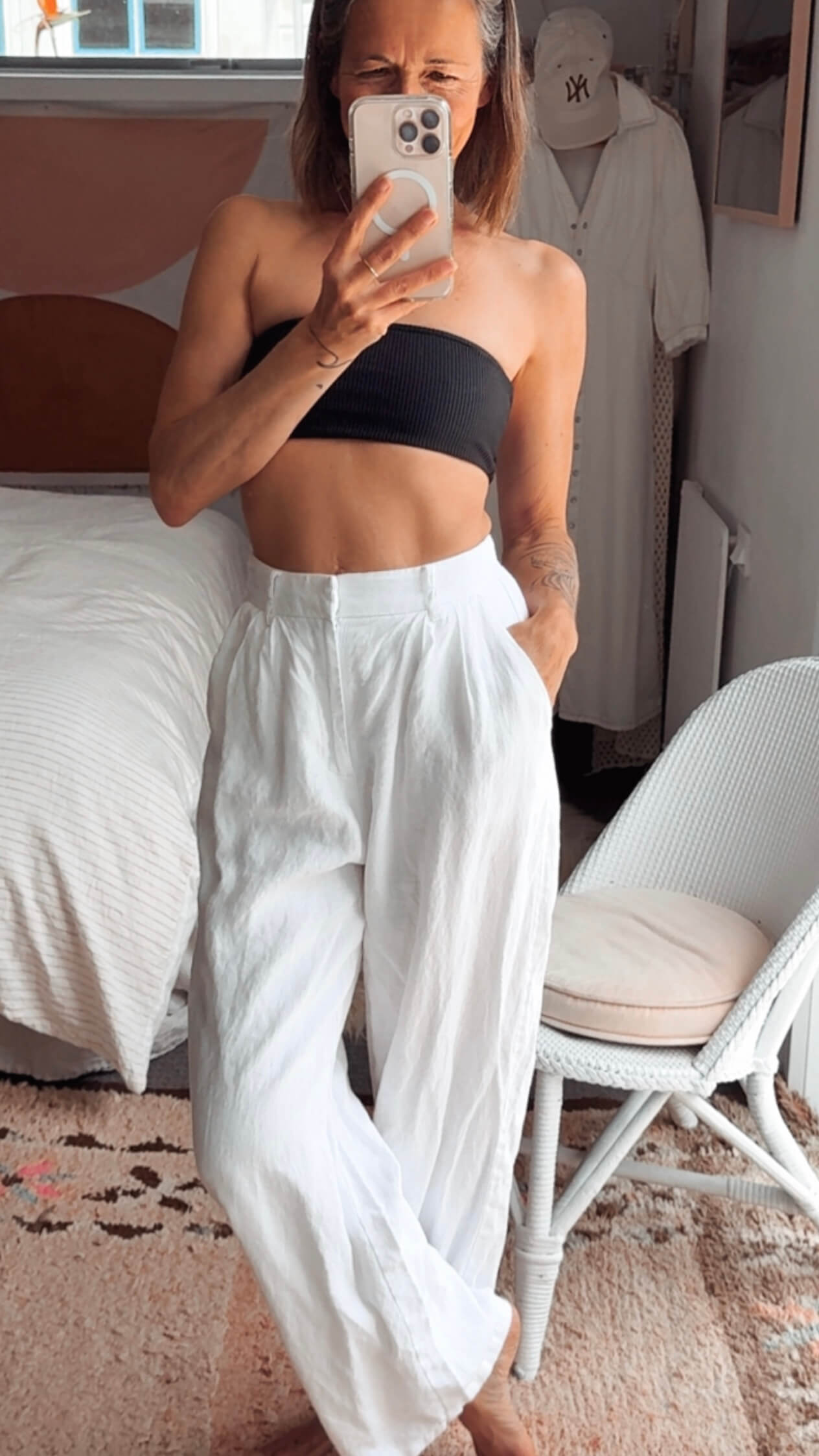 DISSH // Norah White Linen Pants // White // Size 6