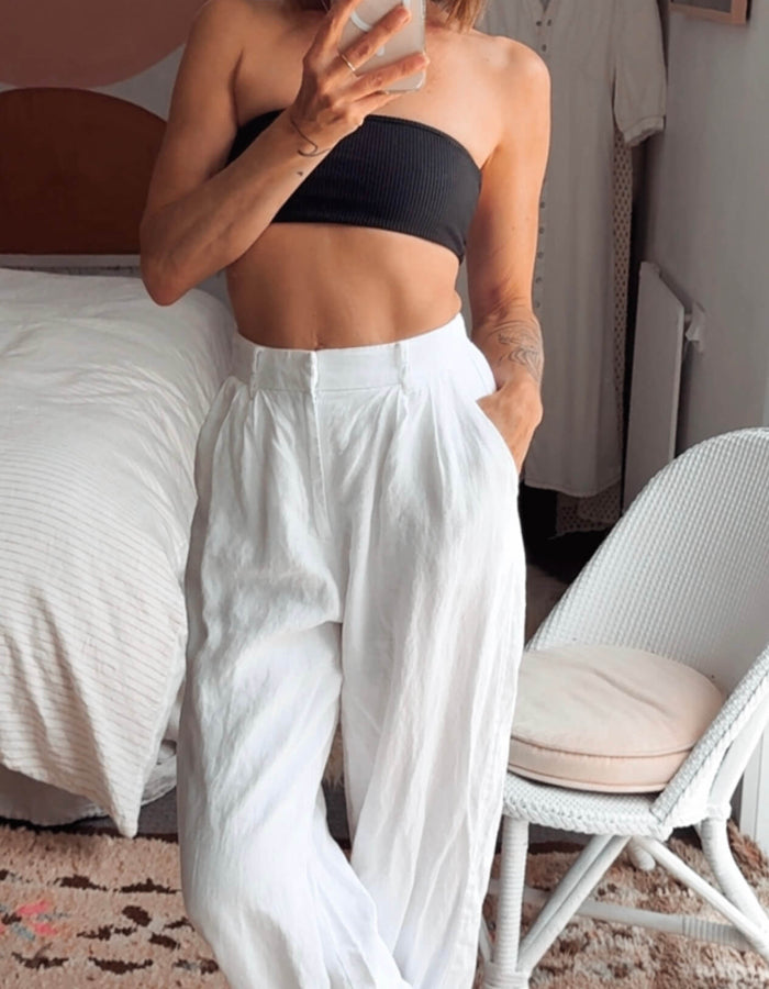 DISSH // Norah White Linen Pants // White // Size 6