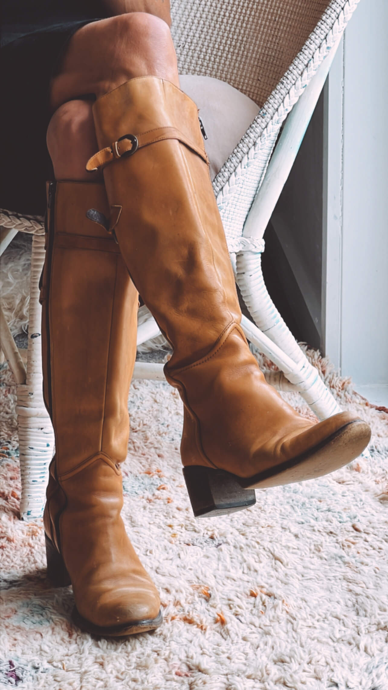 Tan Leather Knee-High Boots by Lavorazione Artigiana // Size 39