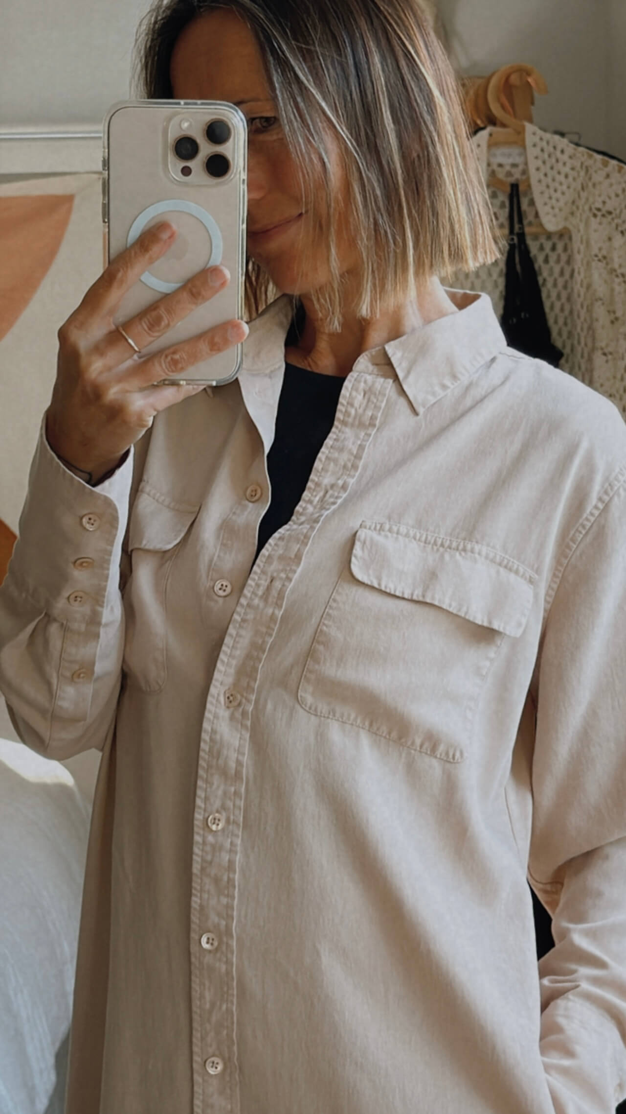 EQUIPMENT // Silk Shirt Dress // Blush // Small
