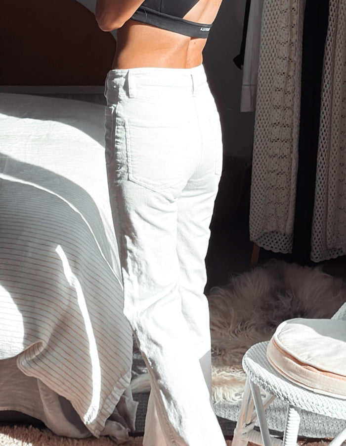 COTTON ON // White Cord Flare Jeans // Size 8