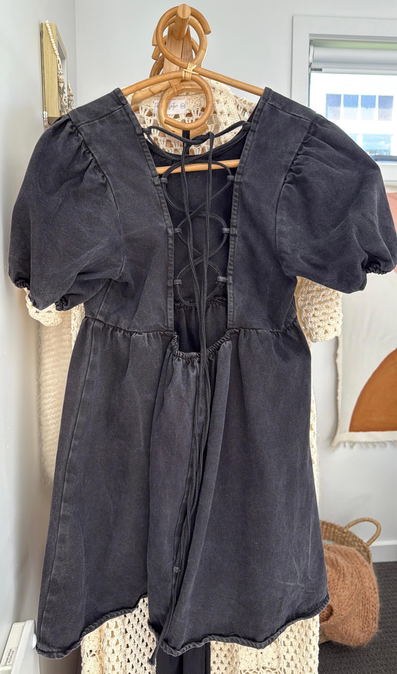 COTTON ON // Black Denim Mini Dress // S/M
