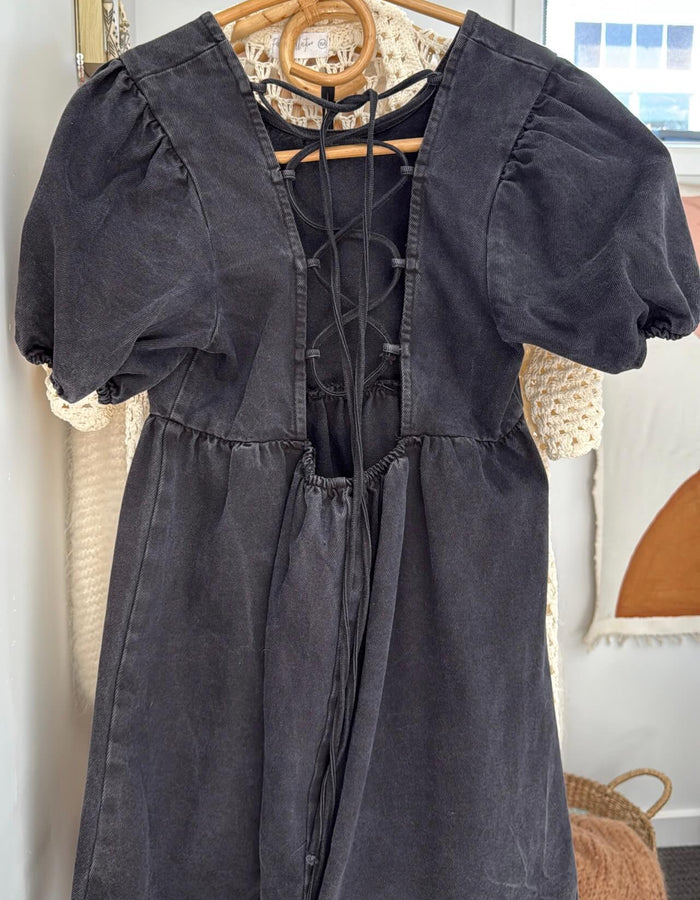 COTTON ON // Black Denim Mini Dress // S/M