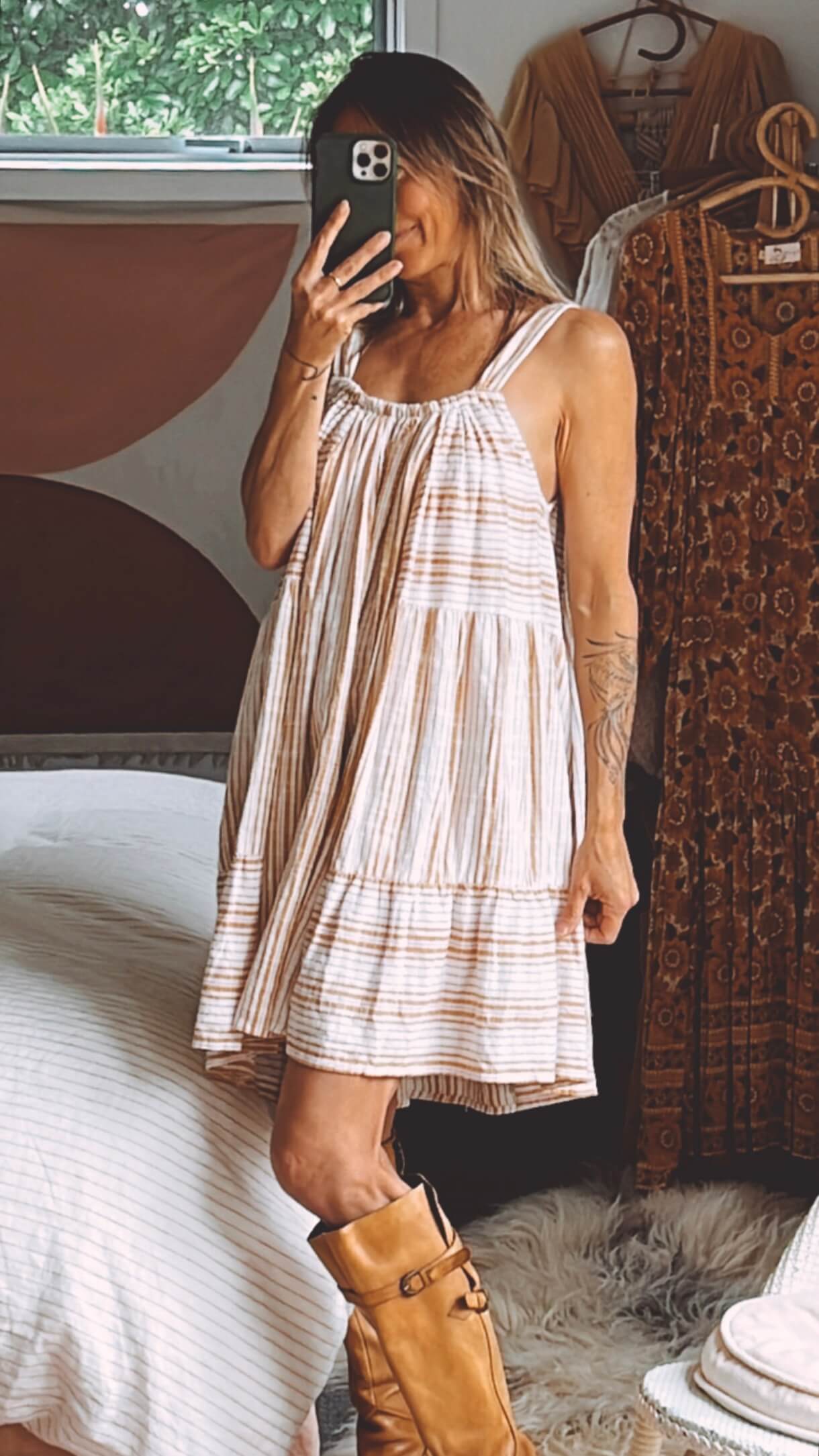 SPELL & THE GYPSY COLLECTIVE // Lady Palm Strappy Mini Dress // Small