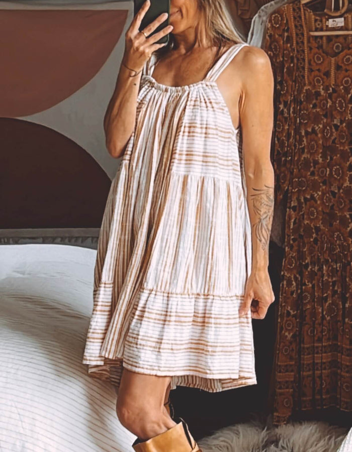 SPELL & THE GYPSY COLLECTIVE // Lady Palm Strappy Mini Dress // Small