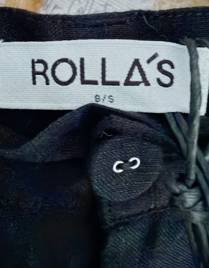 ROLLA'S // Chloe Pleat Linen Pants // Black // Size 8