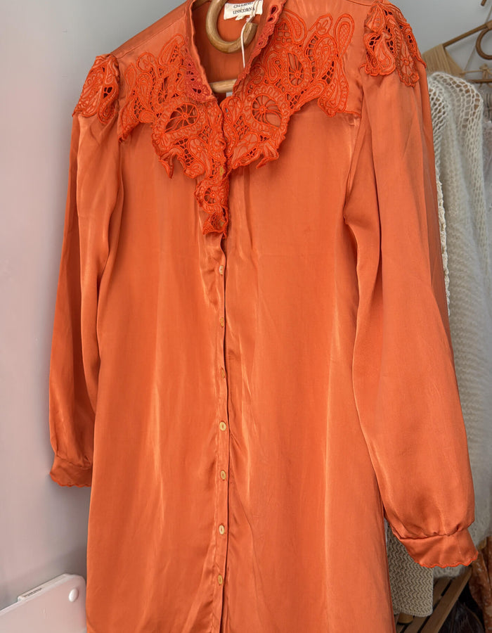 CHASING UNICORNS // Coral Silk Dress // BNWT // Large
