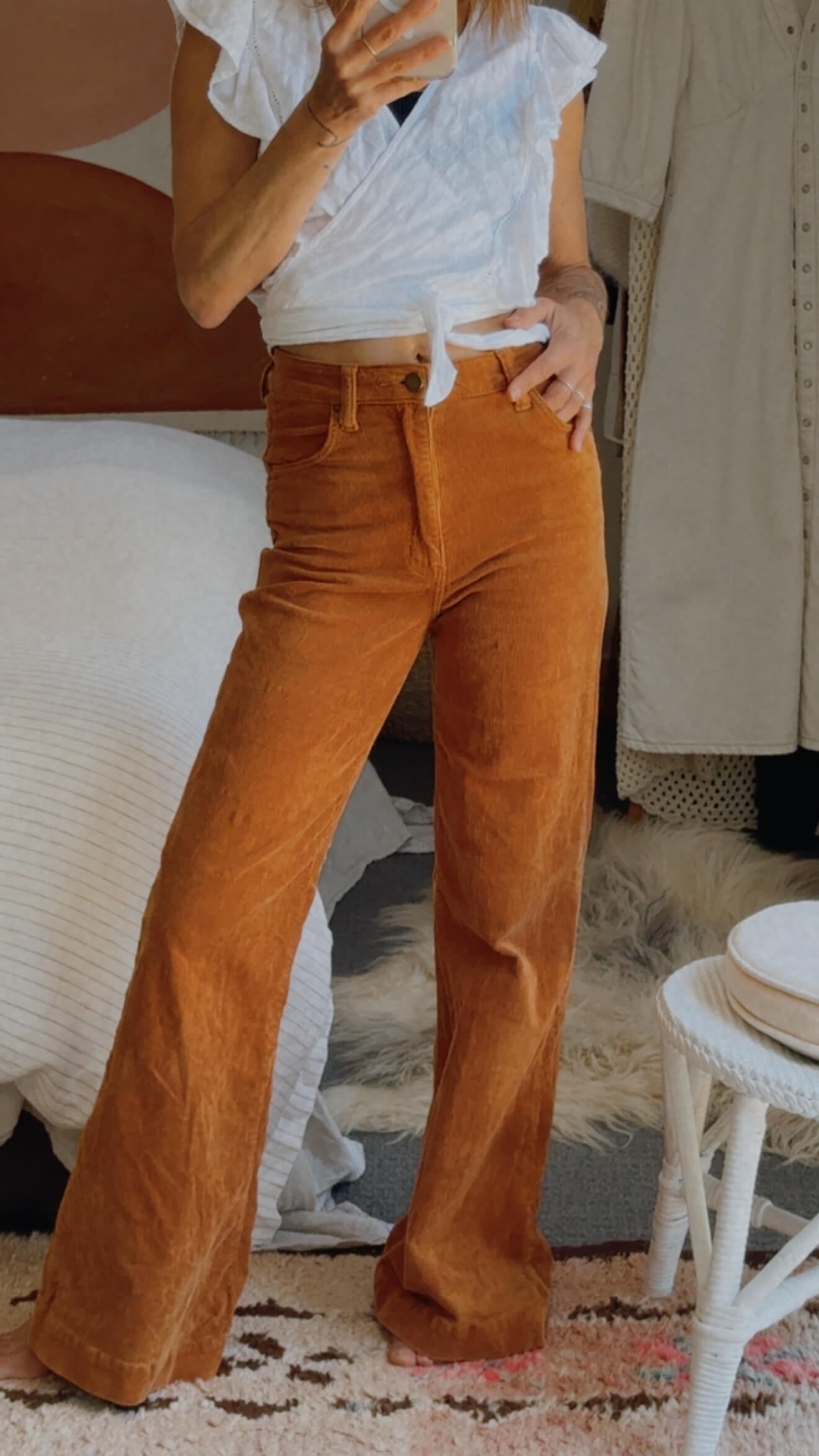 Rolla's Eastcoast // High Rise Flare // Caramel Cord // Size 26 (AUS/NZ 8)