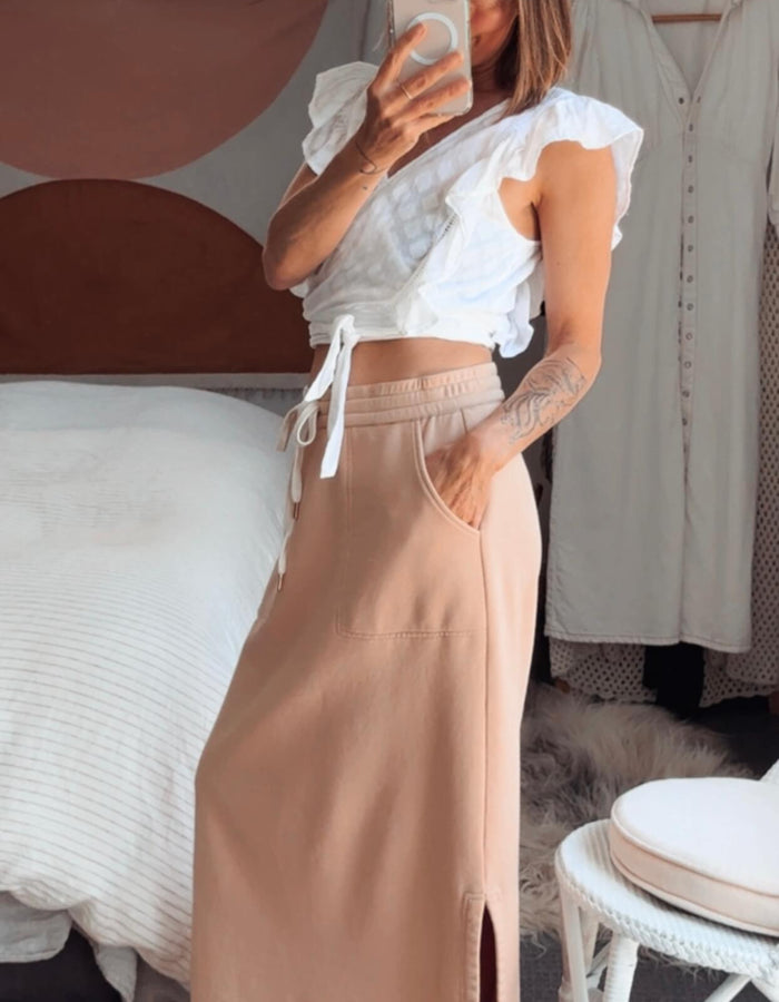 POL Game Skirt // Camel // Size 10