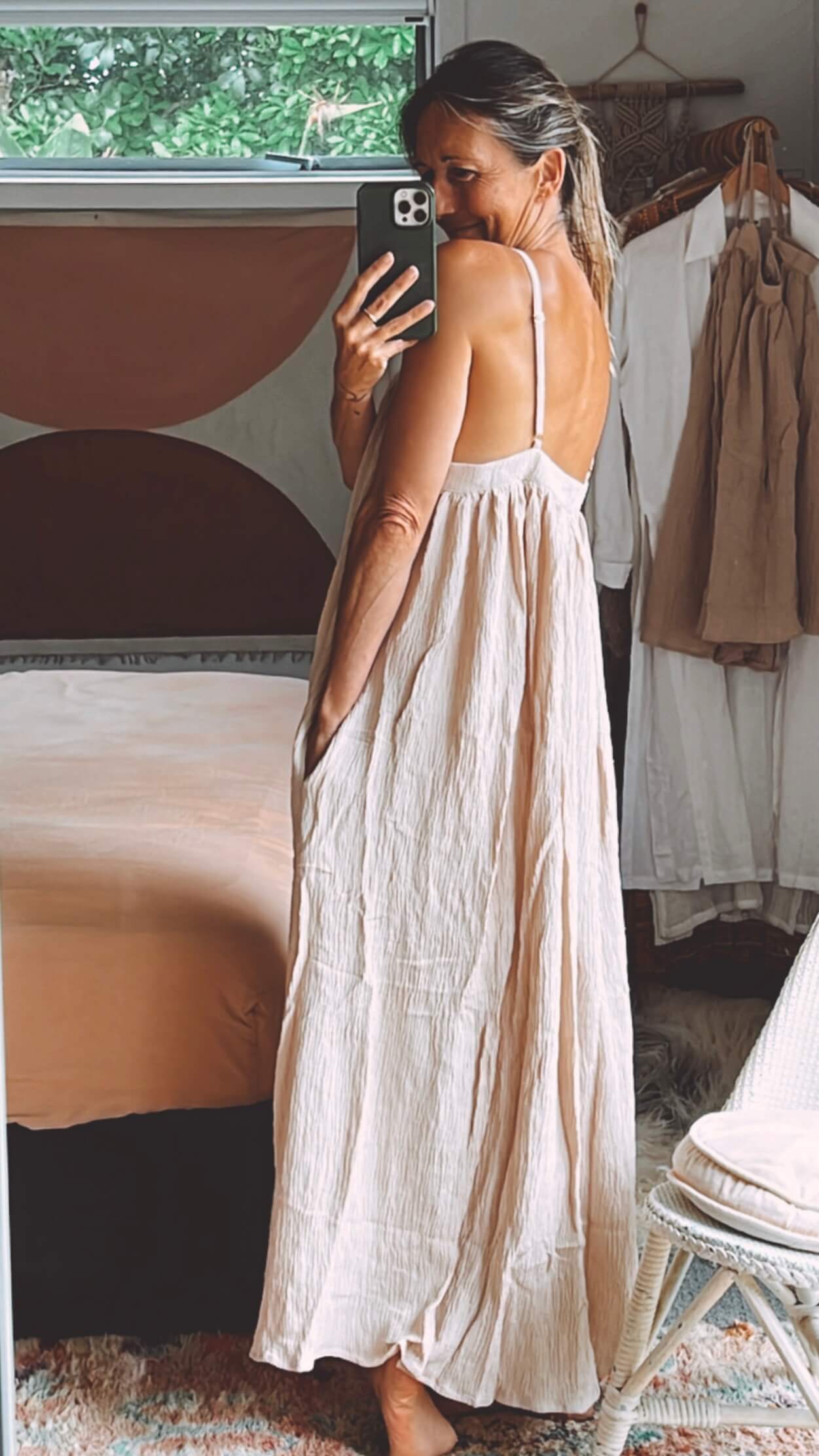 TANAH FOLK // Bay Maxi Dress // Oyster // S/M
