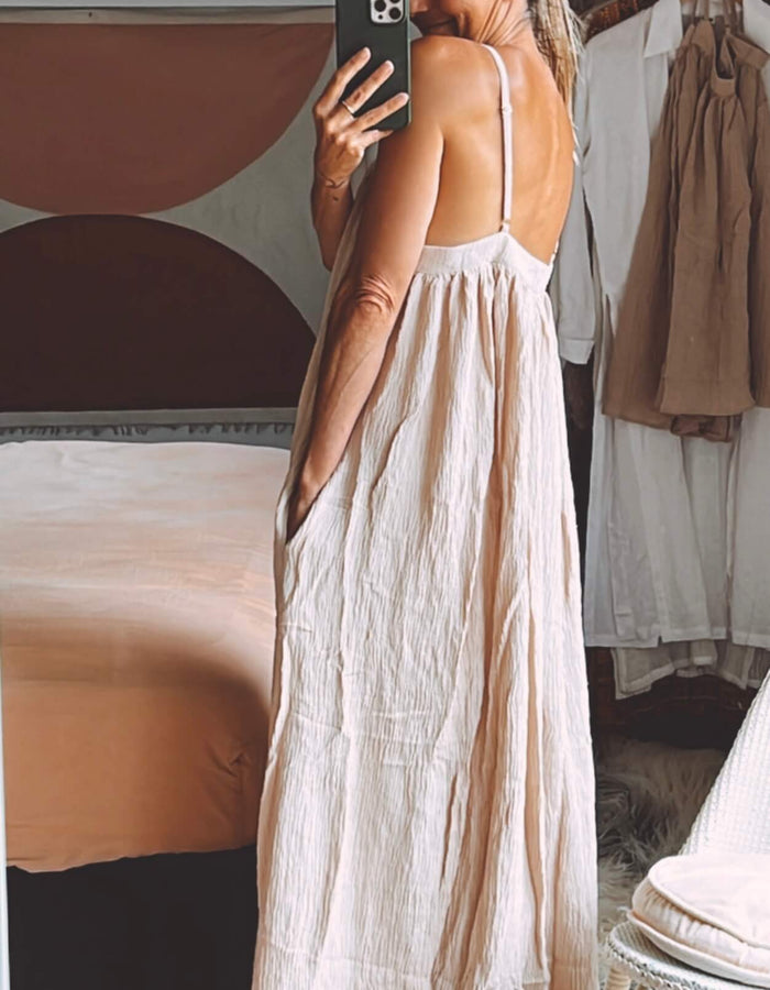 TANAH FOLK // Bay Maxi Dress // Oyster // S/M