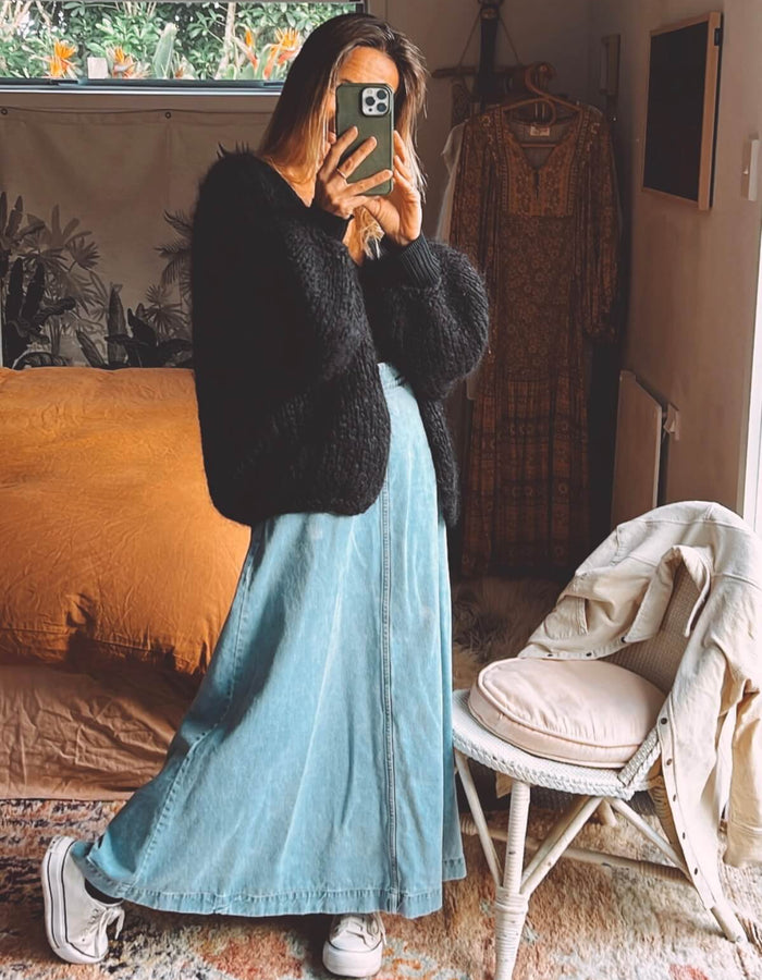 WORN + WILDER // Be Wilder // Mohair Cardi // Black