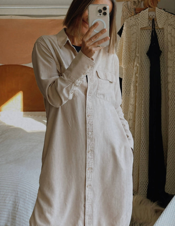 EQUIPMENT // Silk Shirt Dress // Blush // Small