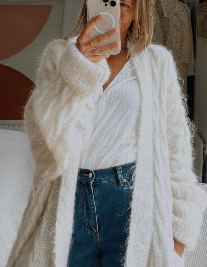 VINTAGE // Maxi Woollen Cardi // Large