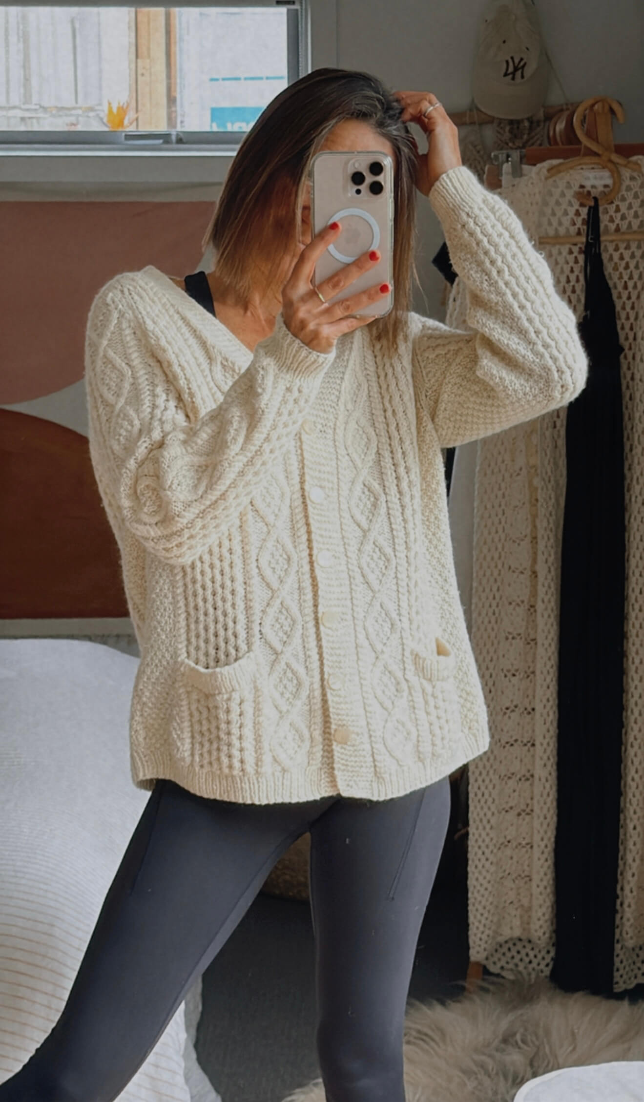 Hand-knitted Arran Cardi // S/M