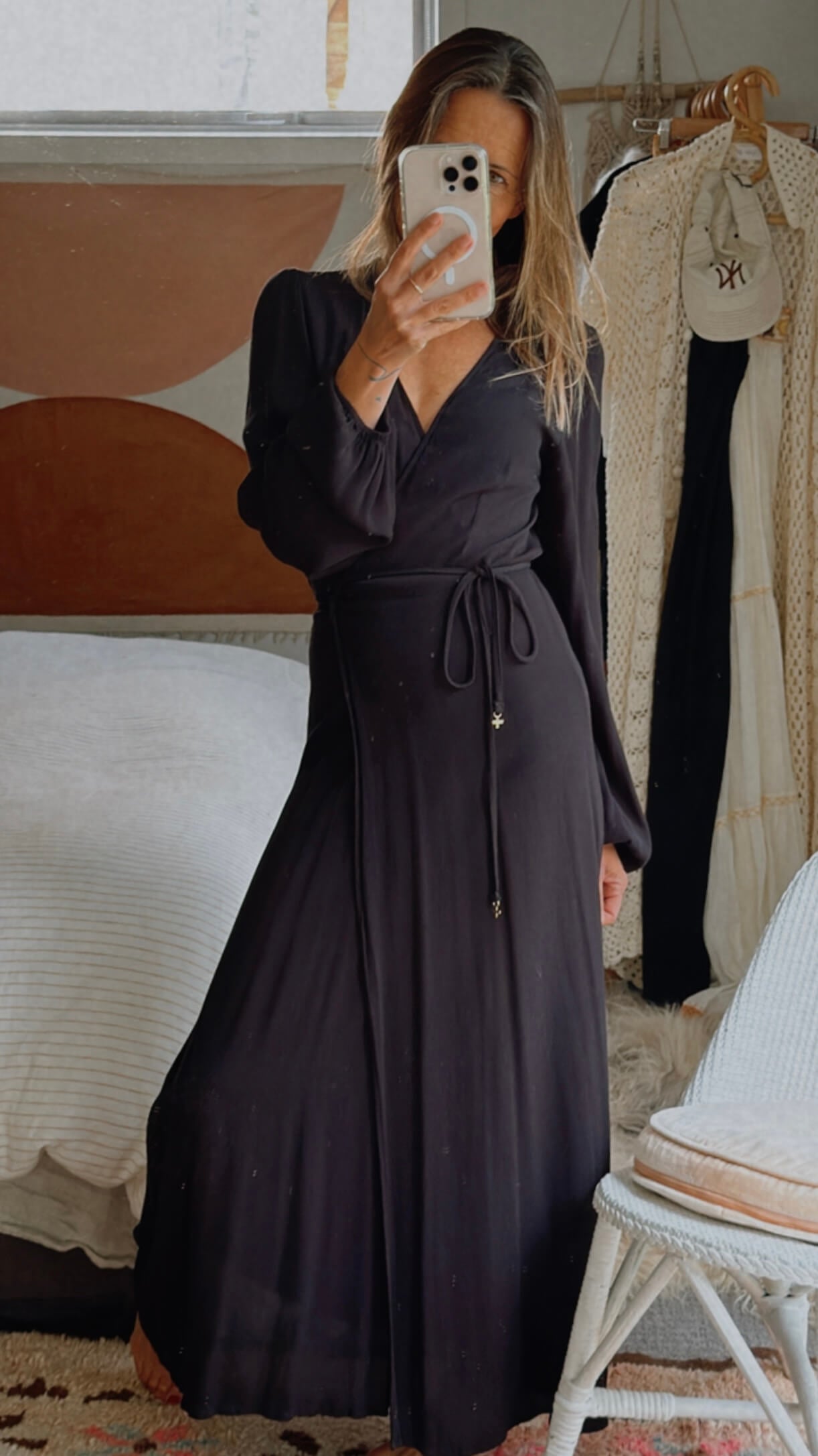 STELLA + GEMMA // Wrap Maxi Dress // Black // Size 10