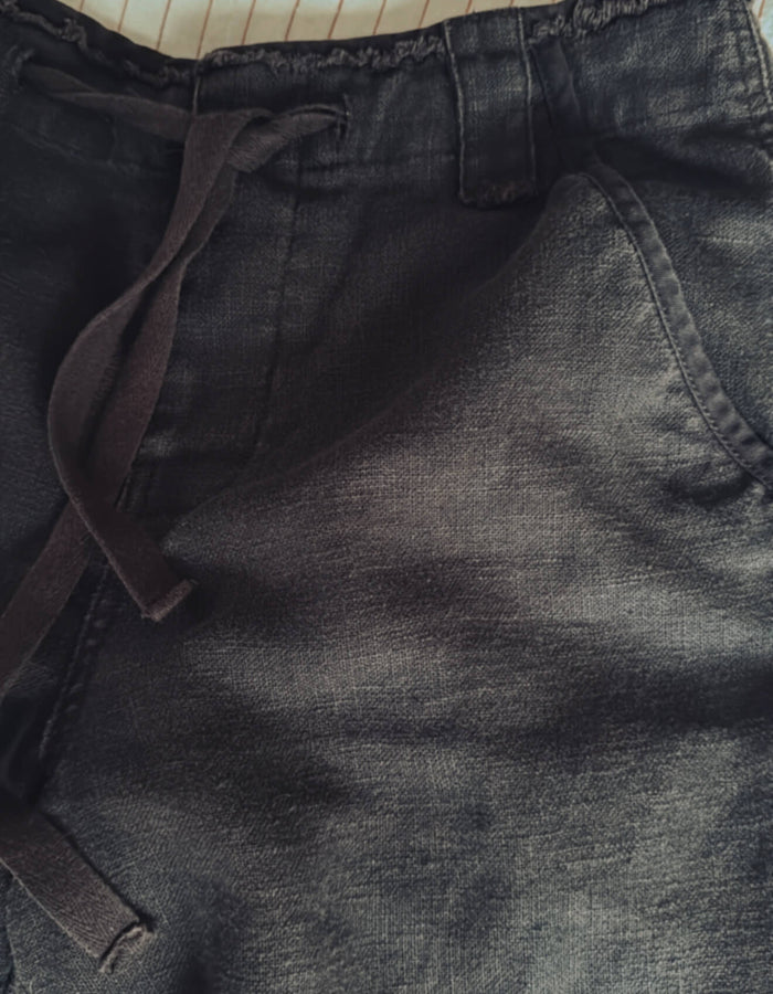 TOM WOLFE // Wide Legged Ramie Pants // Chocolate // Small