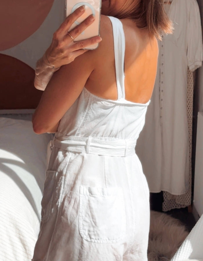 GLASSONS // White Romper // Size 8