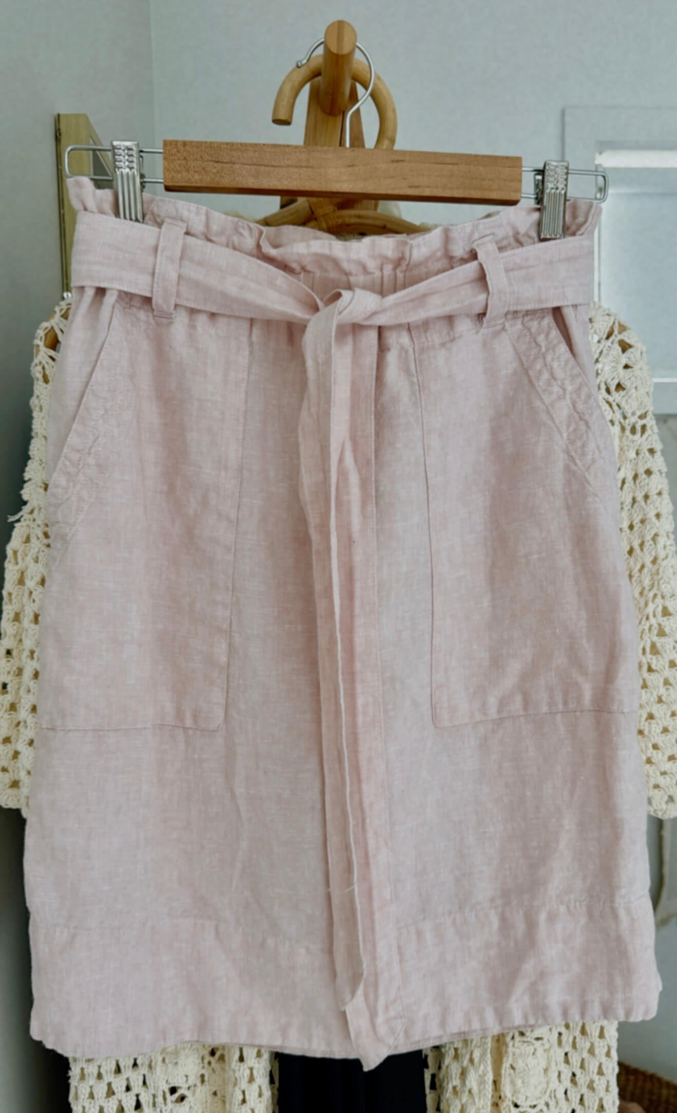 MAX // Linen Midi Skirt // Pale Pink // Size 8