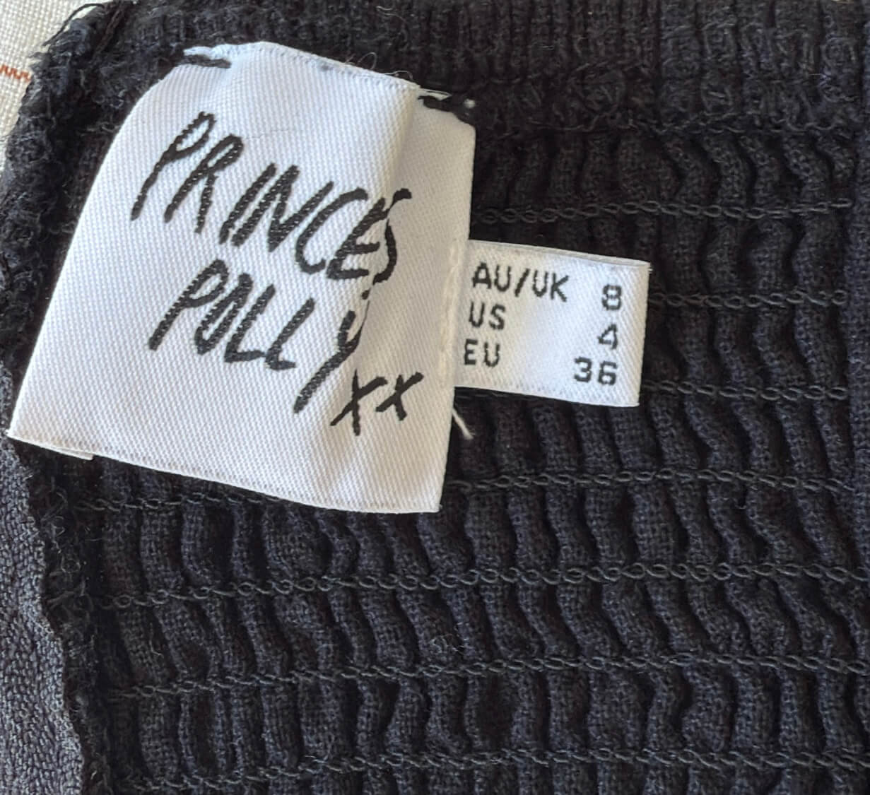 PRINCESS POLLY // Black Linen Bandeau // Size 8