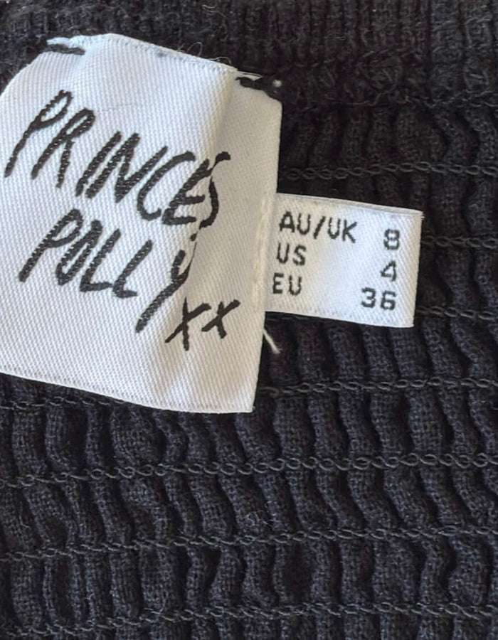 PRINCESS POLLY // Black Linen Bandeau // Size 8