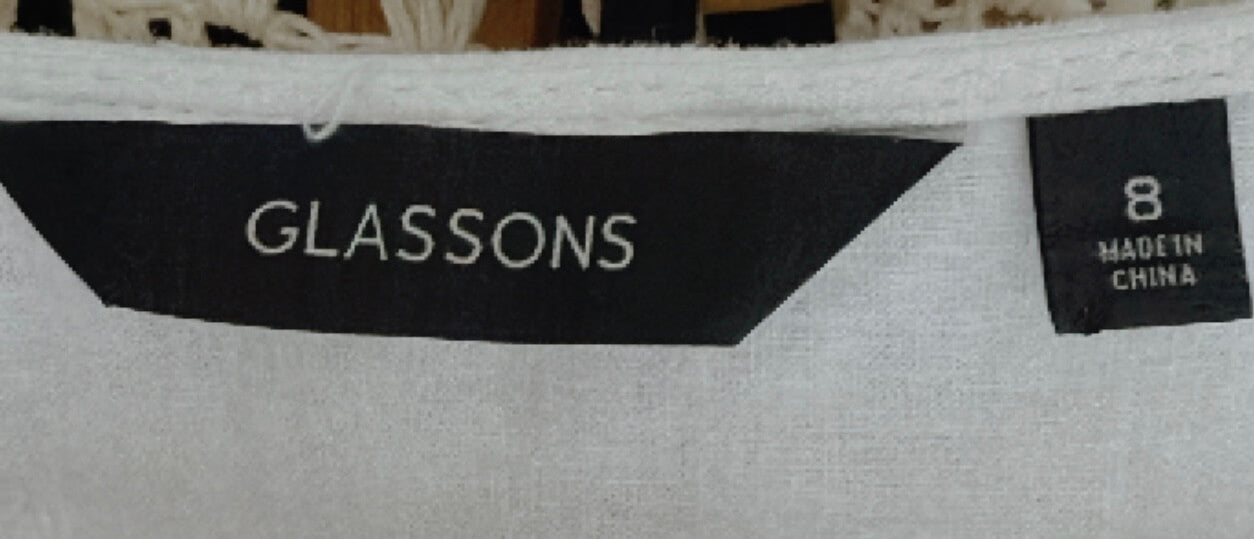 GLASSONS // Wrap Dress // White Cotton // Size 8