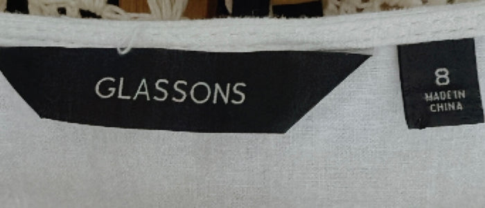 GLASSONS // Wrap Dress // White Cotton // Size 8
