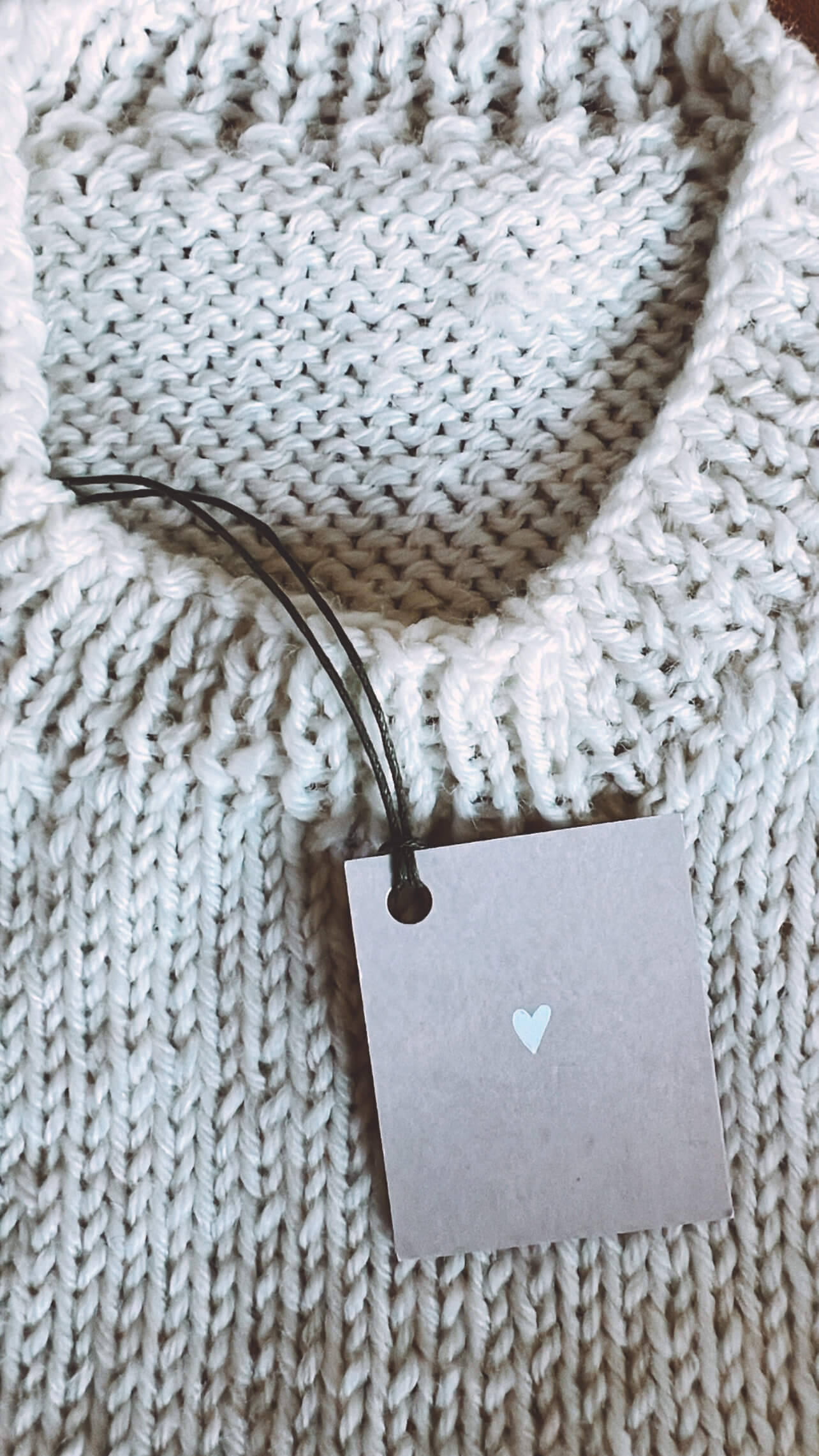 TINY HEARTS // Bobble Sleeve Crew // Cream Wool
