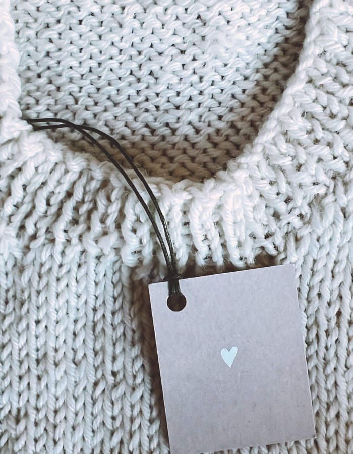 TINY HEARTS // Bobble Sleeve Crew // Cream Wool