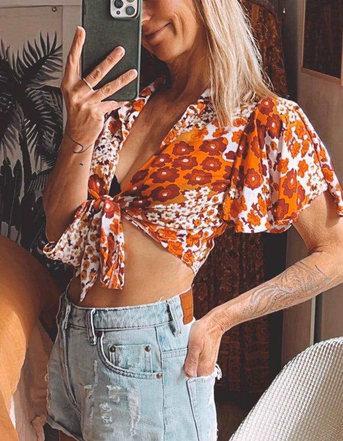 HER PONY THE LABEL // Cropped Blouse // Size 6