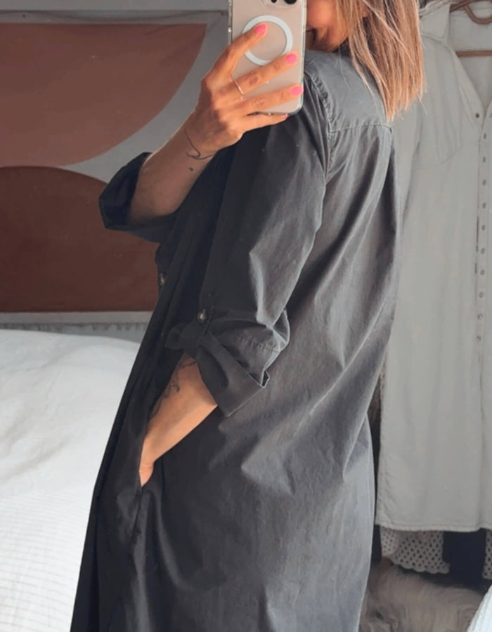 TRENERY // Shirt Dress // Black // Size 12