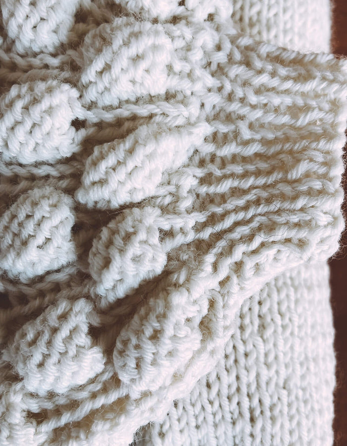 TINY HEARTS // Bobble Sleeve Crew // Cream Wool