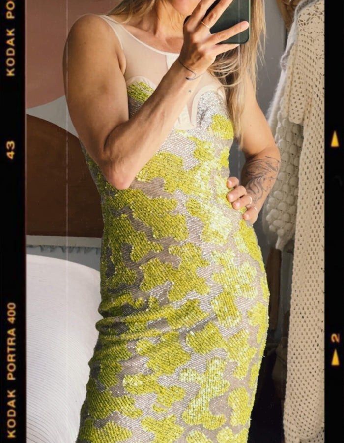 RACHEL GILBERT // Sequin Beaded Dress // Size 1 (8)