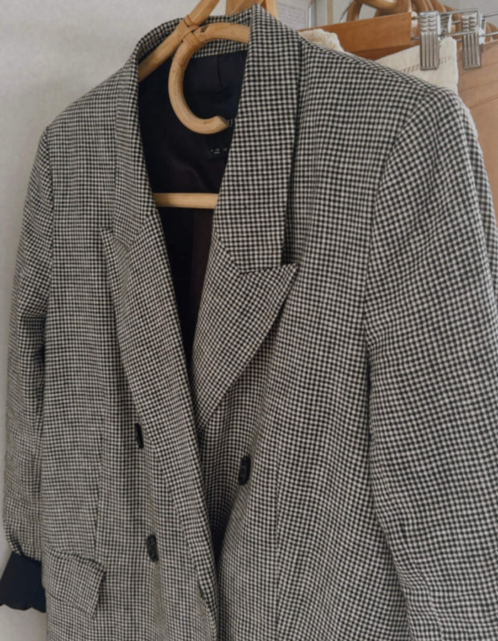 DECJUBA // Herringbone Blazer // Linen Blend // Size 10