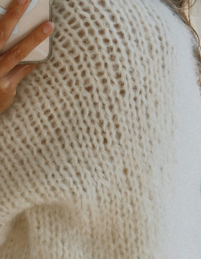 WORN + WILDER // Be Wilder // Mohair Cardi // Cream