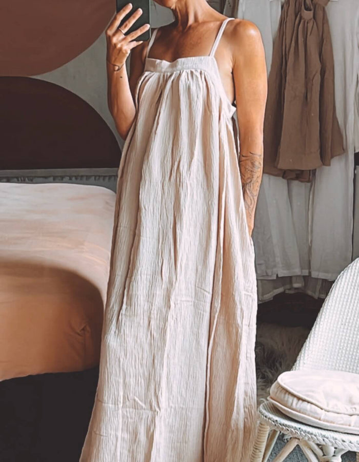 TANAH FOLK // Bay Maxi Dress // Oyster // S/M