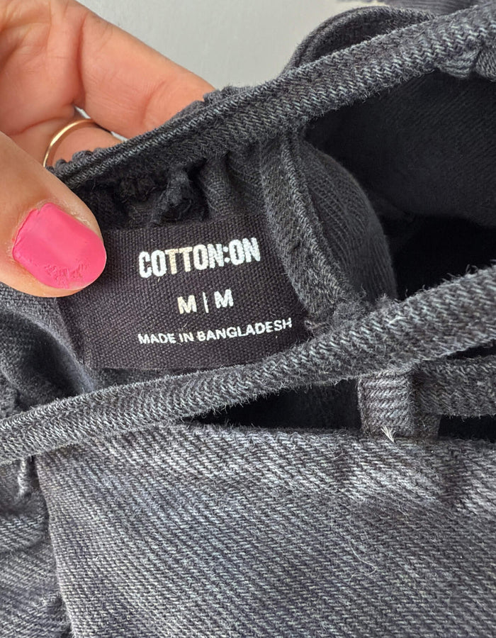 COTTON ON // Black Denim Mini Dress // S/M