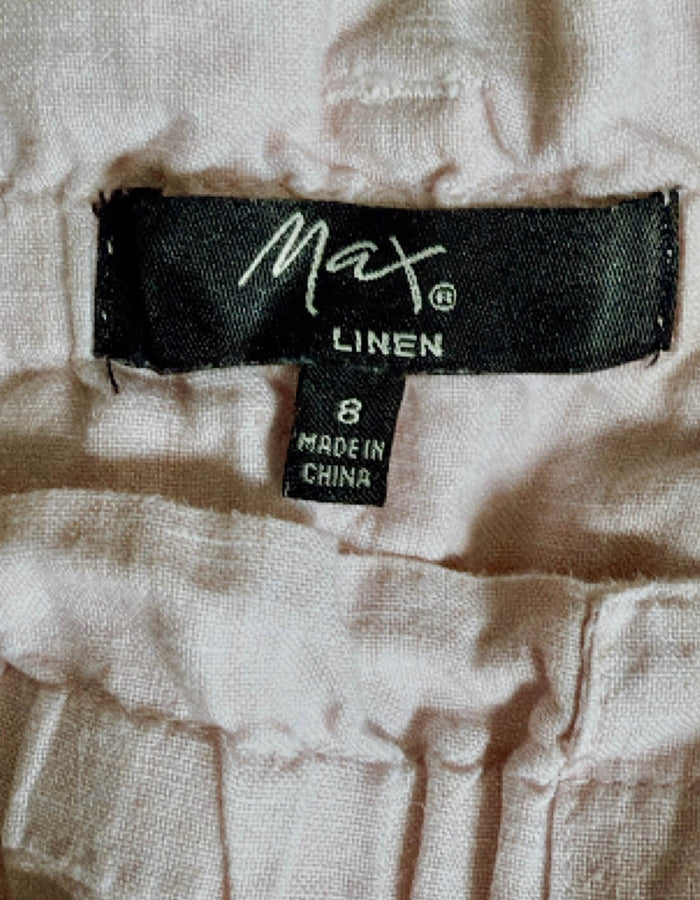 MAX // Linen Midi Skirt // Pale Pink // Size 8